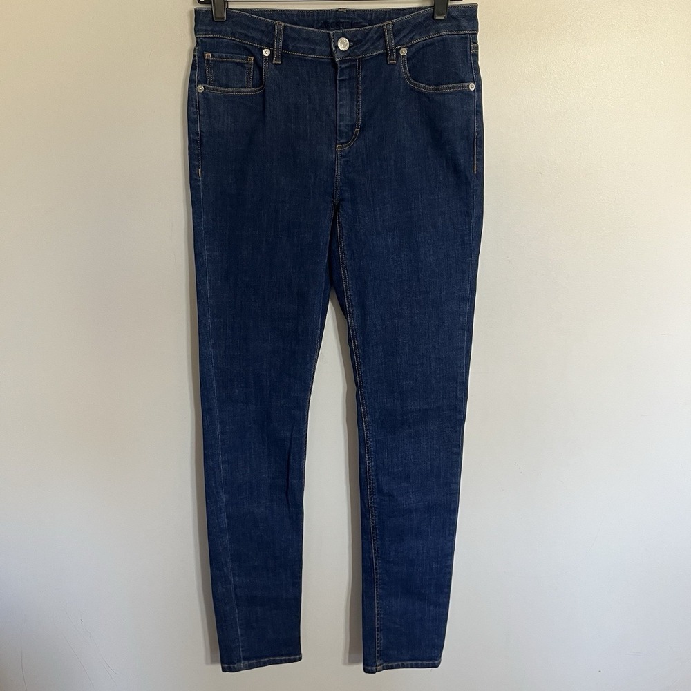 Lacoste Womes Mid Rise Medium Wash Skinny Jeans Size‎ 28 Preppy Casual Outdoors